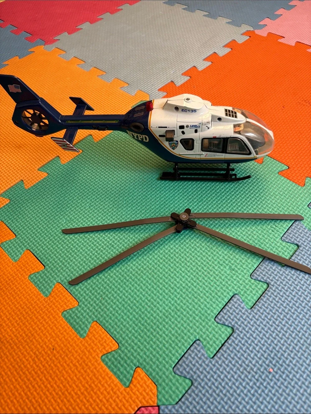 NYPD Blue & White Rescue Helicopter Toy